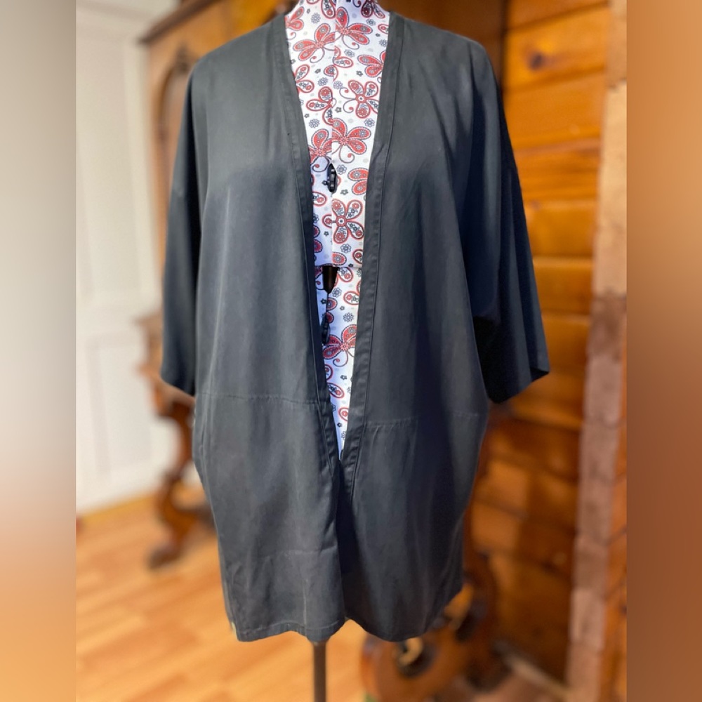 Tentree Black TENCEL Lyocell Kimono Cardigan L